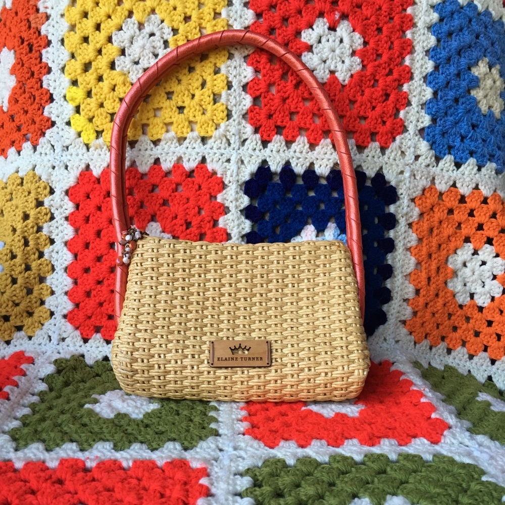 💖SUPER CUTE💖Elaine Turner woven Raffia Handbag